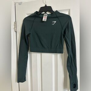 Gymshark Vital Crop Top - Woodland Green Marl